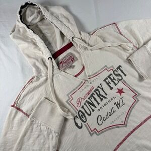 Premium 51 Men's Size M Cream Country Fest‎ Graphic Slub Knit Hoodie 652A